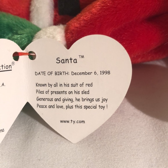 “Santa” Ty Beanie Baby, Red Santa, Vintage Collectible, #3 out of 4 - Picture 9 of 13